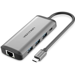 Vention CNDHB Hub USB-C Docking Station 1xHDMI 3xUSB 1xUSB-C PD 1xRJ45 Lector Tarjetas